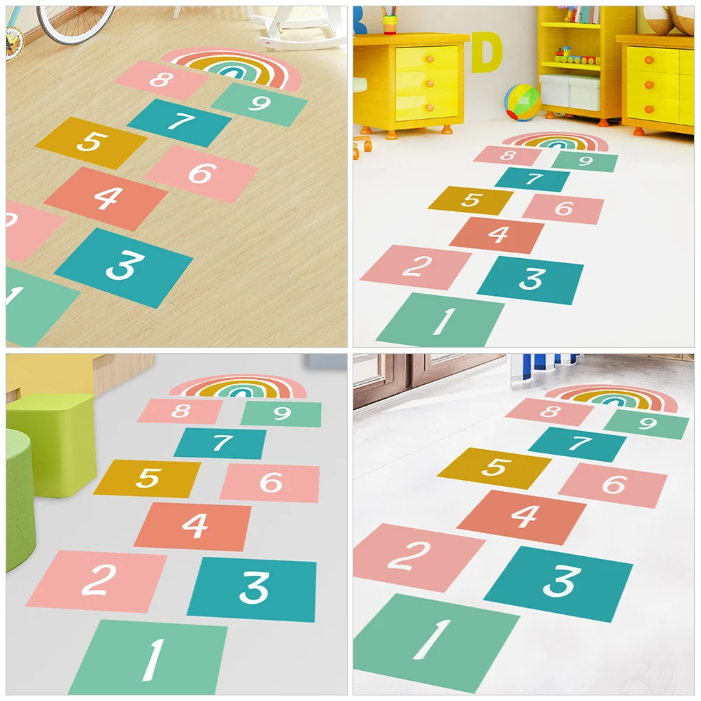 

1 set Game Pvc Waterproof Thickened Cartoon Decals Playroom Nursery Bedroom Ground Decorative Stickers Game Floor Decals
