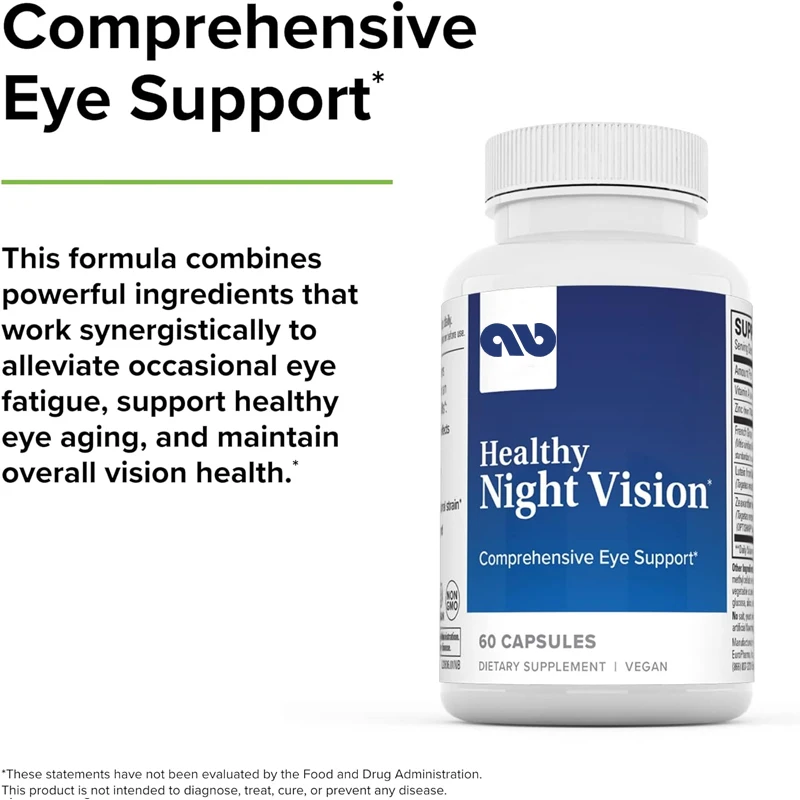 

Naturally Healthy Night Vision -60 capsules - containing lutein, zeaxanthin, and zinc - vegetarian, non GMO -60 servings