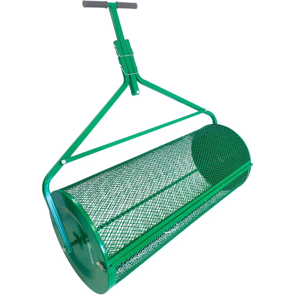 

Lawn & Garden Spreaders - Heavy Duty Metal Mesh Basket Push/Tow Spreader - Compost, Peat Moss, Top Soil, Mulch
