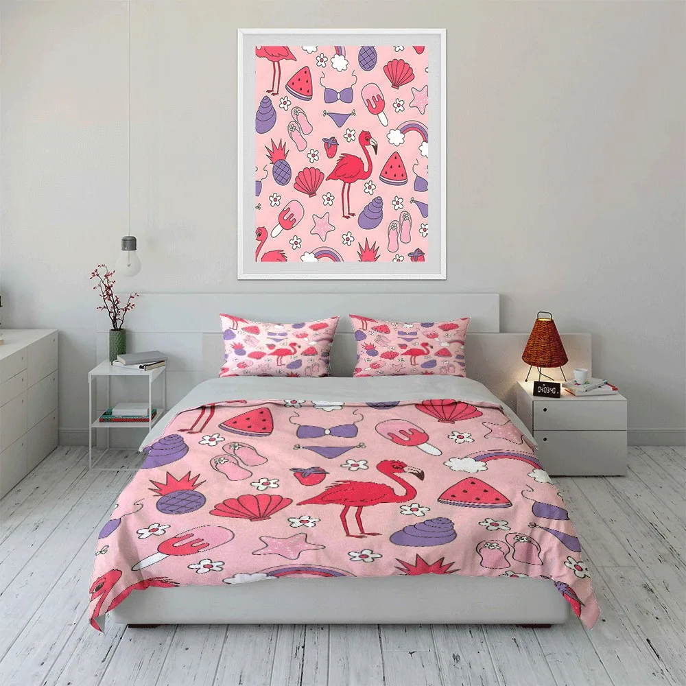 Tropical Beach Vibes Three-Piece Set Exquisite three-piece bedding set gift for kids and adults
