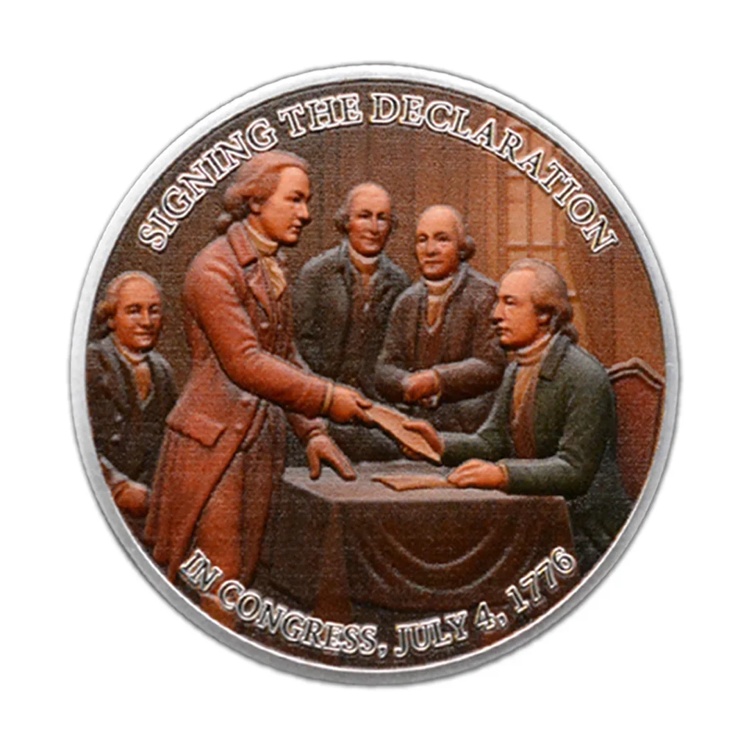 الذكرى السنوية الـ 250 لعملة تذكارية الاستقلال مطلية بالفضة توقيع العملة القابلة للجمع