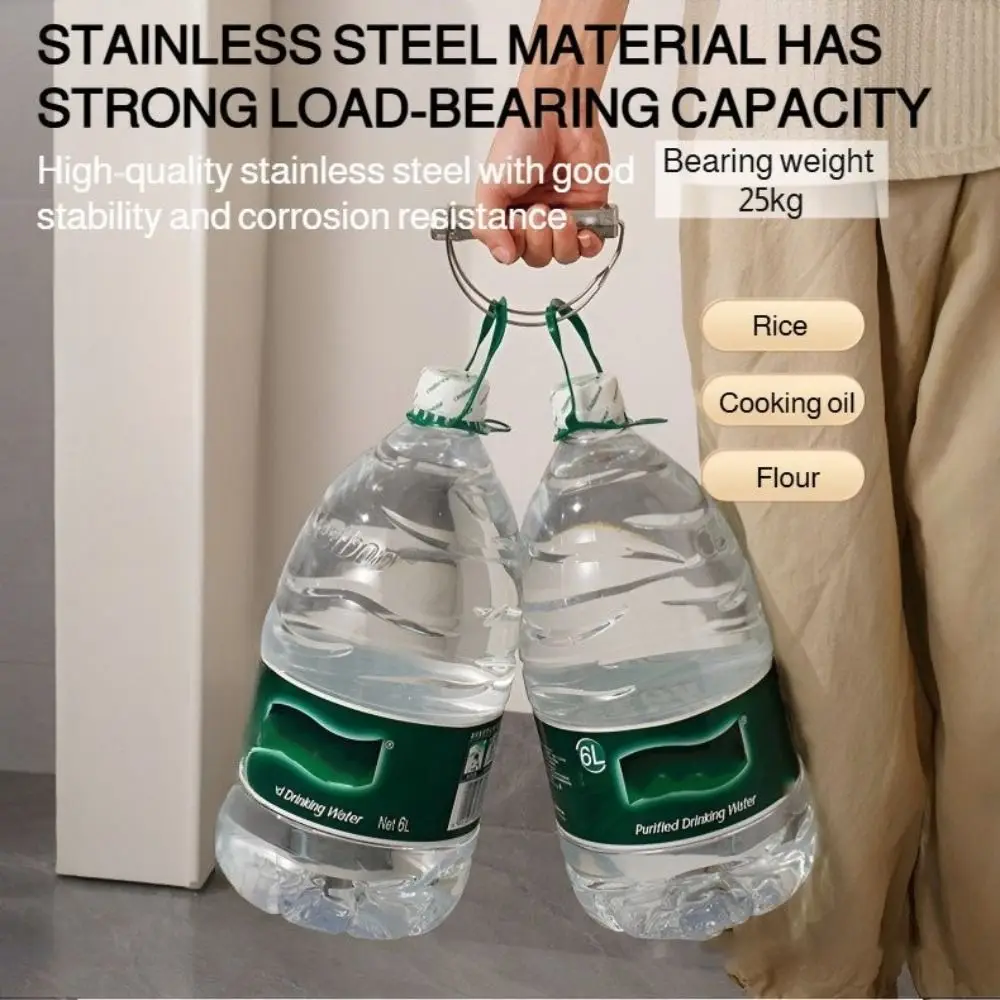 스테인리스 스틸 식료품 가방 손잡이 그립 대나무 조인트 노동 절약형 야채 운반기 강력한 하중 지지 식료품 가방 홀더 클립