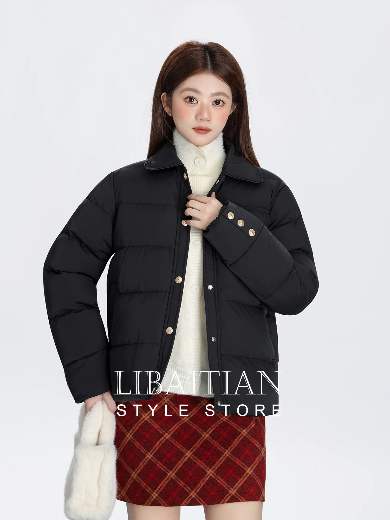 

Корейская свободная хлопковая куртка с воротником-стойкой для женщин, новинка зимы, теплая универсальная хлопковая верхняя одежда, простой дизайн