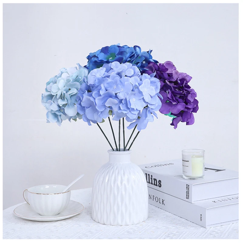 1PCS Hydrangea Artificial Flowers Silk Fake Flower DIY Floral Wedding Centerpieces Bridal Bouquet Home Party Decoration for Vase image 2