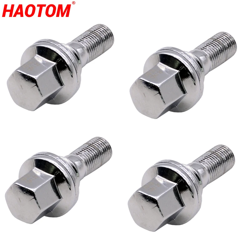 4PCS Car Wheel Bolts Flat Seat Washer For Peugeot 1007 206 207 307 308 406 Citroen C5 C4L 540567 5405.67 Electroplating