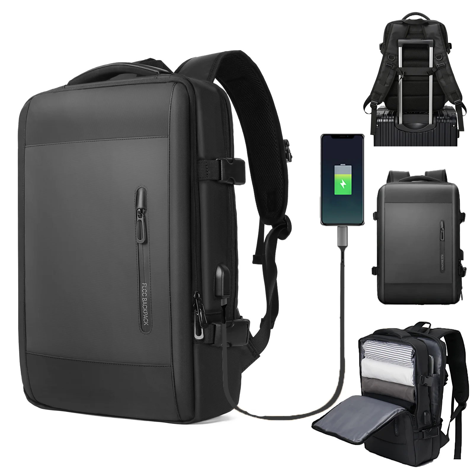 Men Travel Backpack Airplane Cabin Backpack Easyjet 45x36x20 Large Capacity Multifunctional Suitcase USB Charging Laptop Bagpack