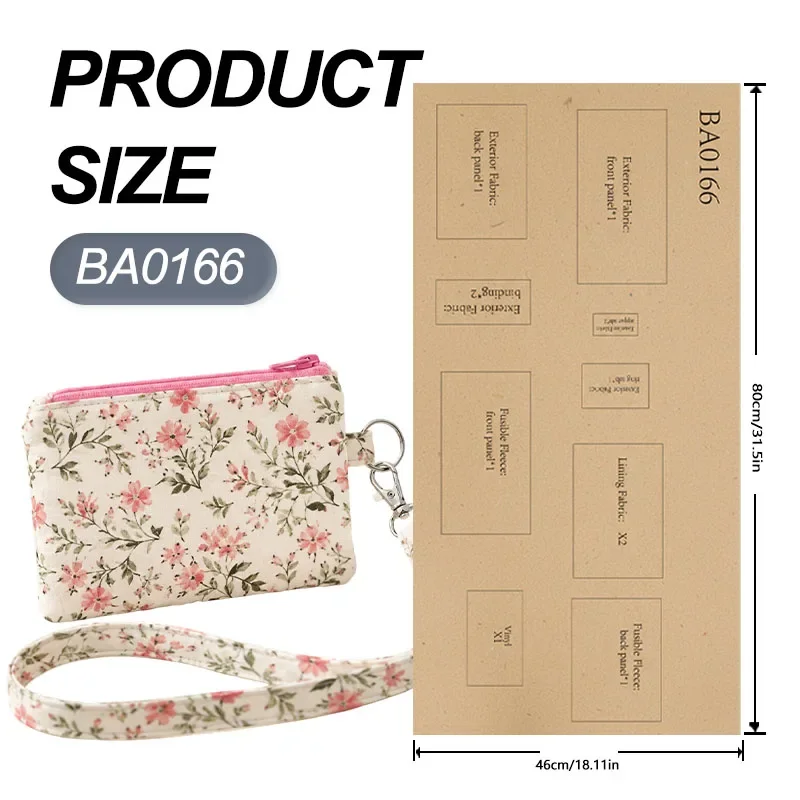 Wristlet Zipper Pouch Bag Sewing Patterns, Sewing Patterns for Beginner, Easy Sewing Project, Includes HD Color Step-by-Step
