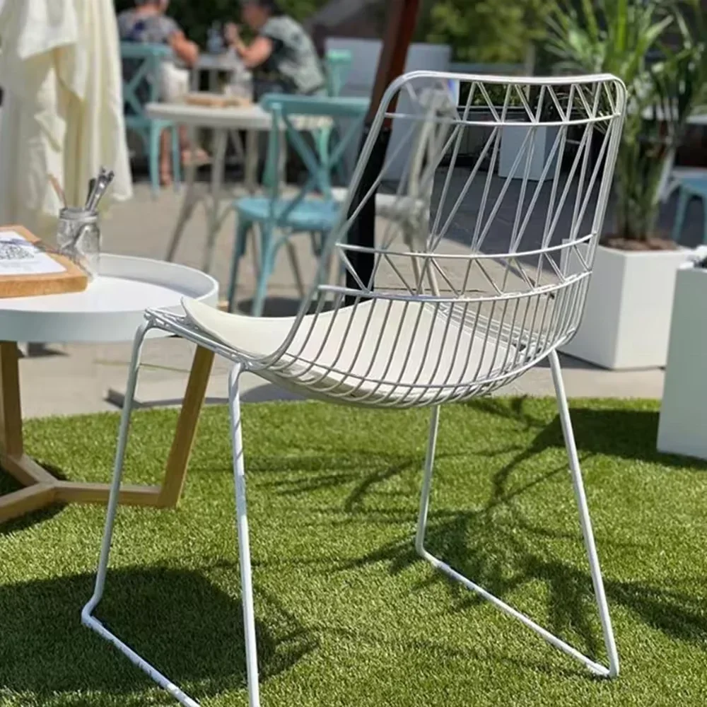 

'Metal Wire Chair Replical Stackable Iron Outdoor Bertoia Lucy Wire Chair