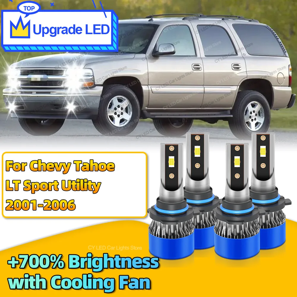

4Pcs 30000LM Canbus Car LED Headlights Bulb HB3 HB4 Auto Lights Lamp For Chevy Tahoe LT Sport Utility 2001 2002 2003 2004 052006