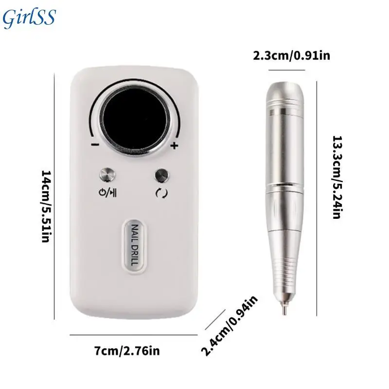 Akku-Nagelbohrer-Set, 45.000 U/min, kabelloser ergonomischer wiederaufladbar, für Gel-Maniküre, Pediküre, Salon und T4MB