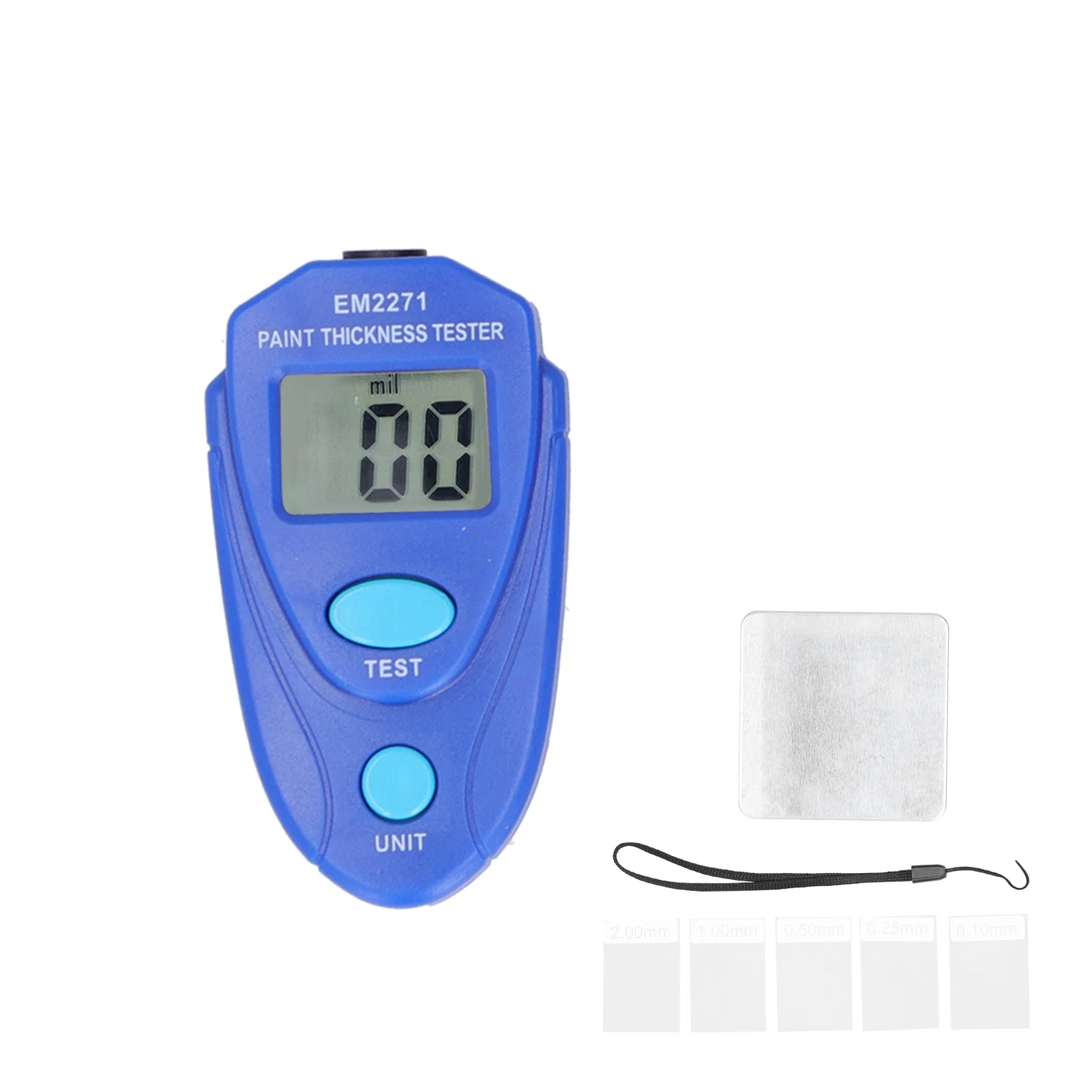 EM2271 Digital Paint Thickness Tester For Iron Base Magnetic Zinc, With LCD & Auto-Calibration, Quick Car Check