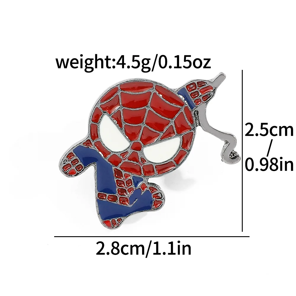 Broche de Spiderman para mochilas, alfileres de esmalte de dibujos animados de Anime, insignia de Metal creativa, accesorios de joyería de moda