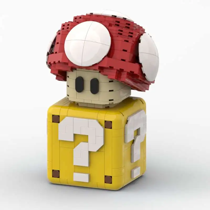 MOC building blocks toy mushroom combination question mark square model creative display item holiday gift suitable for all enth
