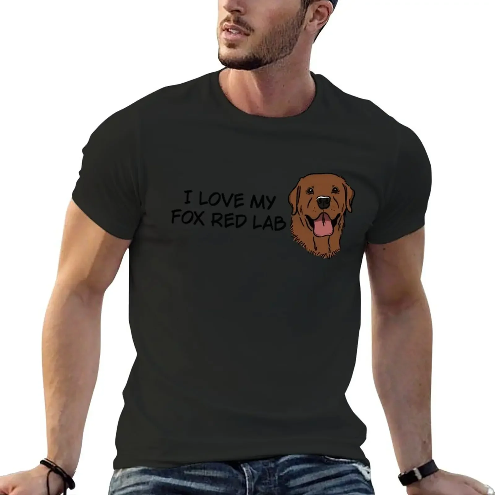 I Love My Fox Red Labrador T-Shirt cute tops vintage clothes oversized graphic tee boys whites t shirts men