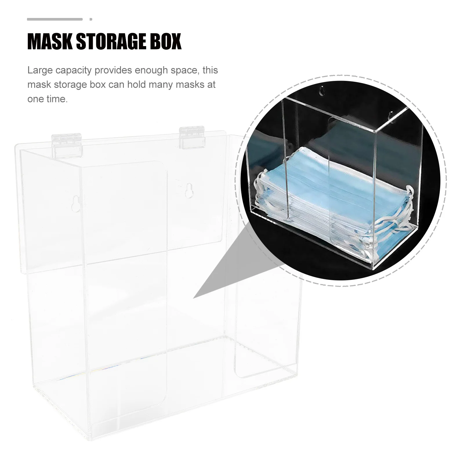 

Acrylic Mask Storage Box Large Capacity Travel Holder Transparent Desk Dispenser Multifunctional Makeup Organizer For Masks