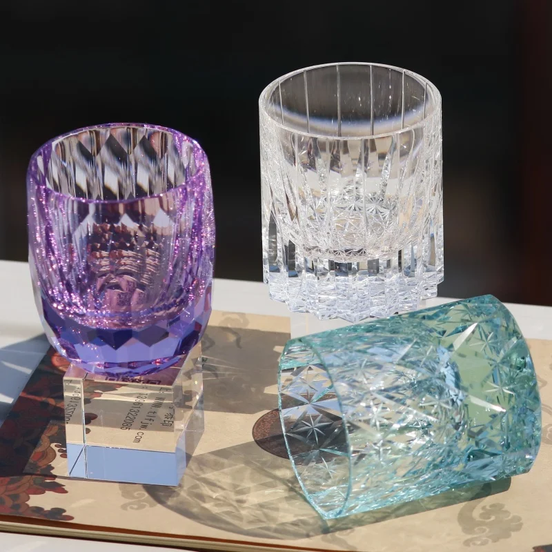 Высококачественный стакан для виски Edo Kiriko в японском стиле K9, хрустальное стекло, старомодные коктейльные бокалы ручной работы с гравировкой, тяжелые