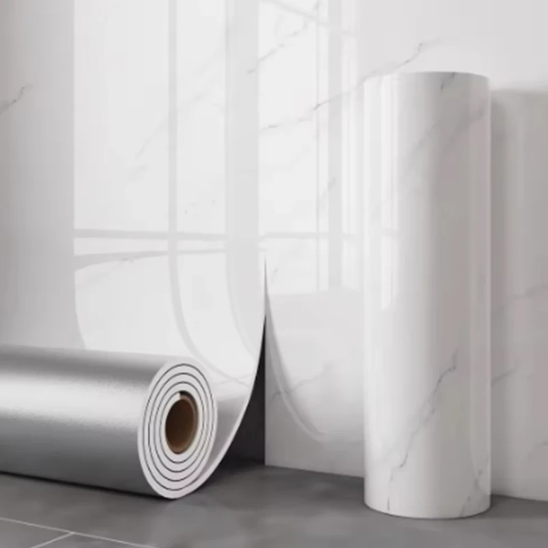 1 Roll Marble Thick Foam Bedroom Wallpaper Imitation Ceramic Tile Self-Adhesive Wallpaper Kitchen Anti Oil Stain Wall Sticker