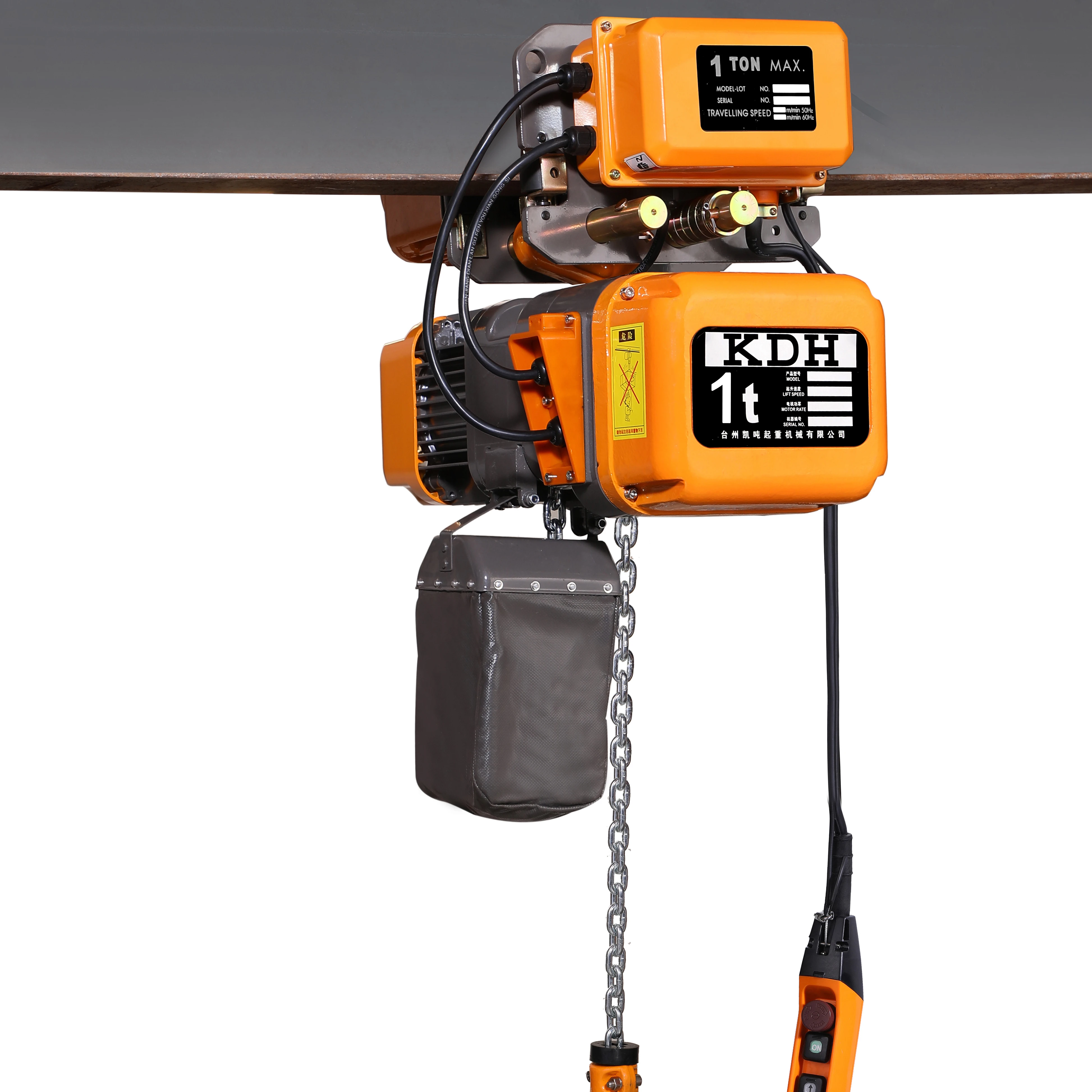 Double Chain Single Phase 1-5 Ton Electric Hook Hoist 220V Lifting Equipment - view 2