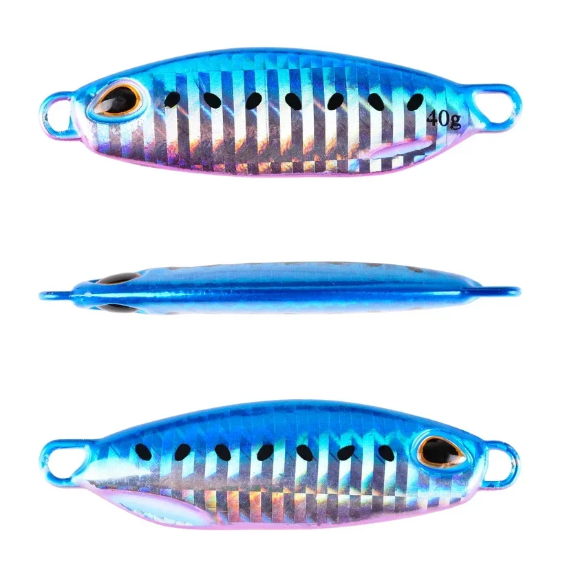 7PCS Metal Cast Jig Spoon 10G 15G 20G 25G 30G 40G Casting Jigging Lead Fish Sea Bass Fishing Lure Artificial Bait Tackle
