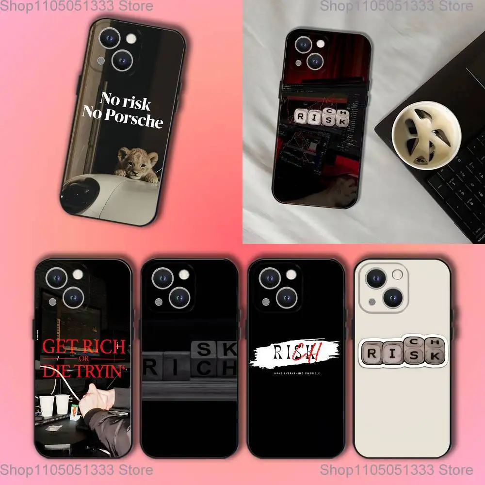 

Day Trader Trading RISK RICH Phone Case For iPhone 17,16,15,14,13,12,11,Pro,XS,Max,XR,Plus,E,SE4,Mini Black Soft Cover