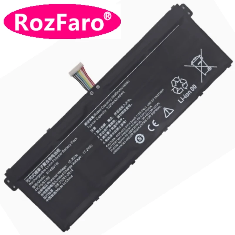 

RozFaro R14B01W 15.2V 3160mAh Laptop Battery For RedmiBook 16 XMA2002-AJ AA AG XMA2002-AN BA XMA2012-DJ XMA2012-DB AB Notebook