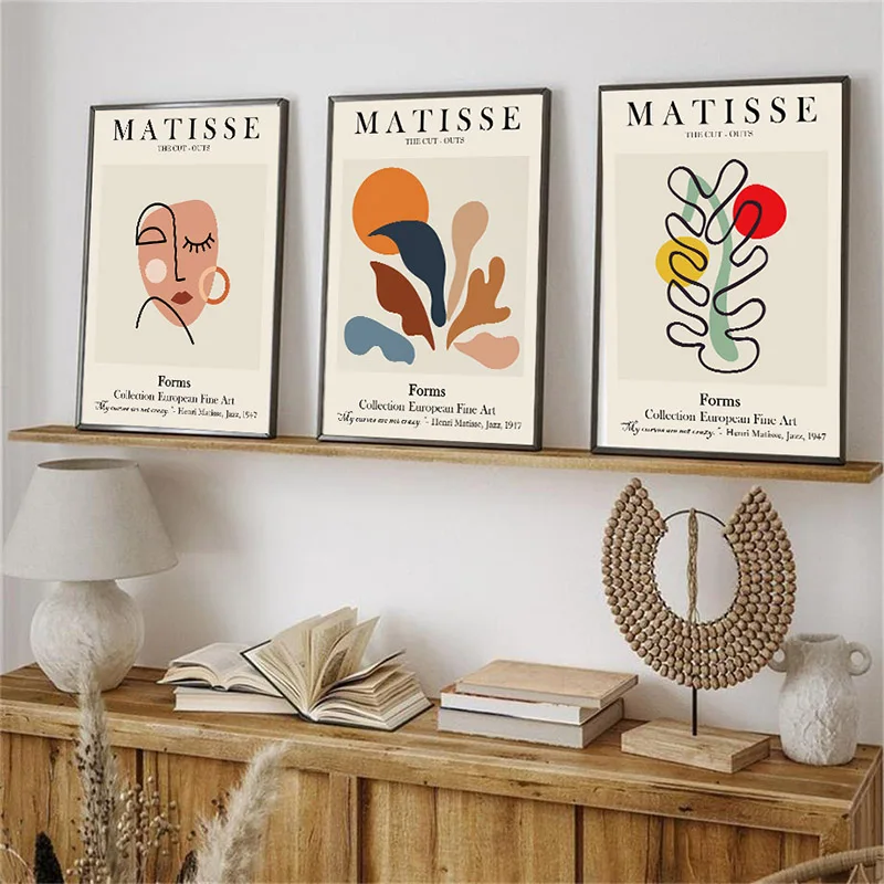Abstract Wall Art Matisse Poster Line Face Coral Leaves Posters and Prints Canvas Paintings for Interior Pictures Room Art De