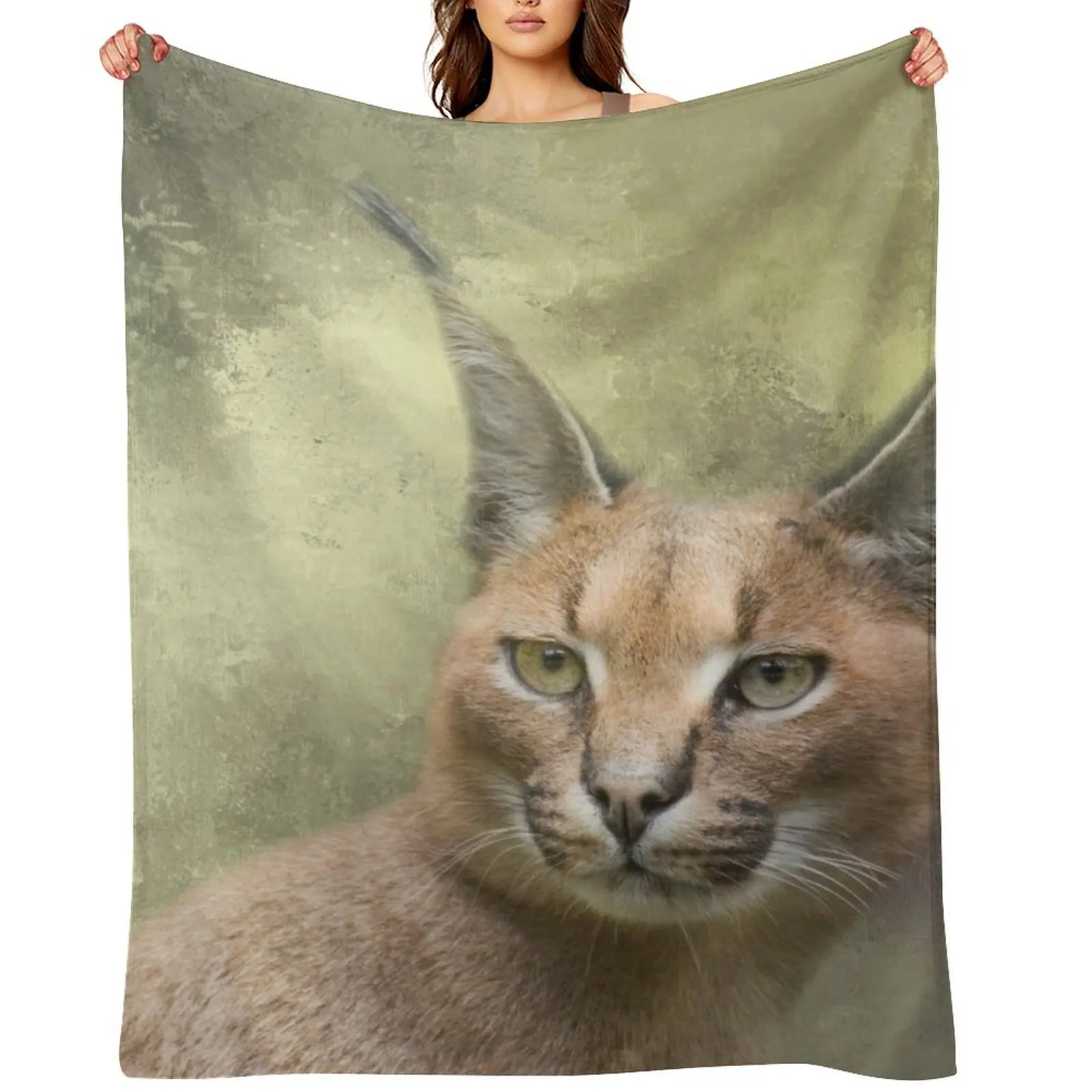 Caracal Cat Two Throw Blanket Hairy Camping Furrys Extra Large Throw Blankets
