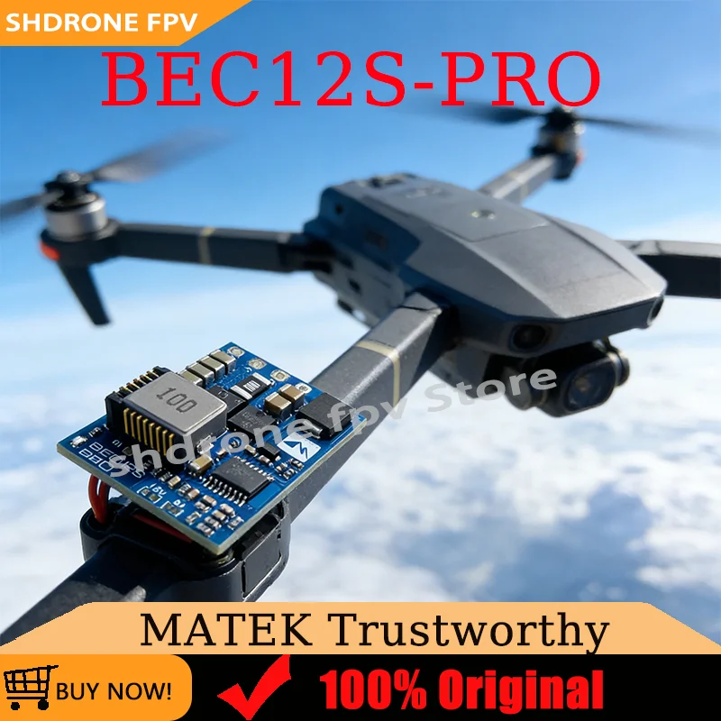 

MATEK BEC12S-PRO 5A Voltage Regulator 9-55V Power Module 5V/8V/12V Self-Recovery Overcurrent Protection for RC FPV Racing Drone