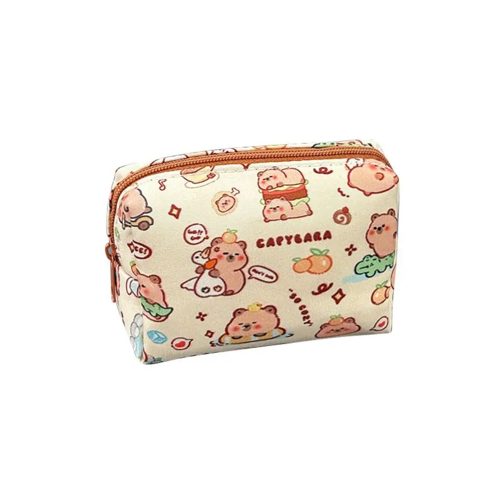 กระเป๋าสตางค์ dompet koin มีซิปกระเป๋าเคสหุ้มกระเป๋า POUCH koin กระเป๋าใส่เงิน capybara ผ้าใบกรณีหูฟัง capybara กลางแจ้ง