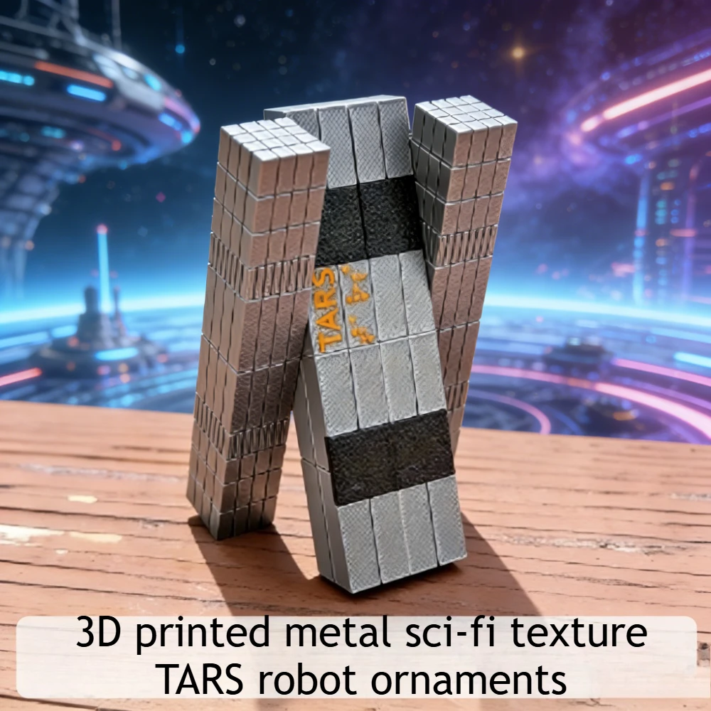 Modelo de Robot Interstellar Tars, Impreso en 3D, Acabado Metálico, Plástico Resistente, Decoración de Escritorio de Ciencia Ficción, Artículo Coleccionable, Idea de Regalo para Fanáticos de la Oficina