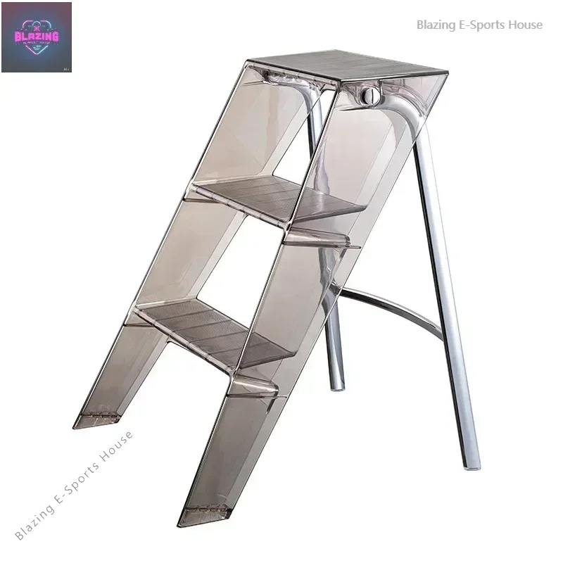 Acrylic Clear  Step Ladder Household Plastic Stepladder Folding Indoor Thickened Three-step Ladder
