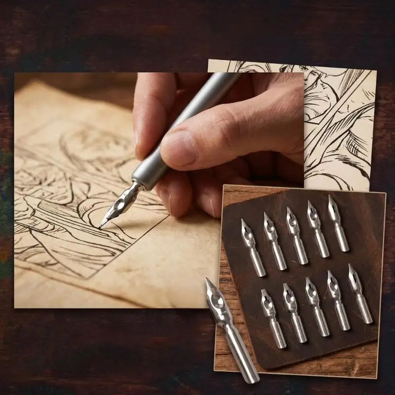 R53C Unique Styles Wooden Dip Pen Fountain Pen With Metal Nib Quality Construction Best For Artists And Collectors Journaling