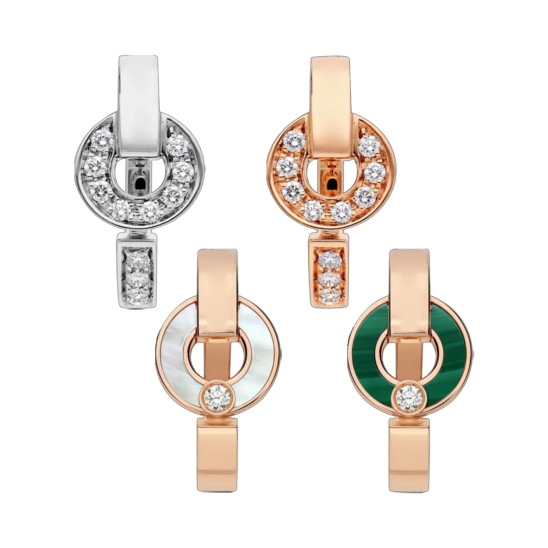 

S925 New Fashion Silver Hollow Hoop Ring, Diamond and Mother-Of-Pearl Elegantly Blended To Show Exquisite and Unique Temperament