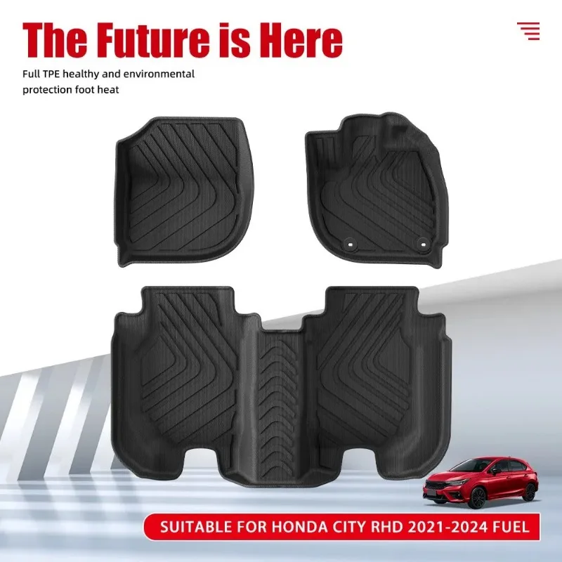 New product Rear Trunk Mat For Honda City 2021-2024 RHD Fuel Custom Fit Cargo Liner Waterproof Anti-Slip Easy Clean