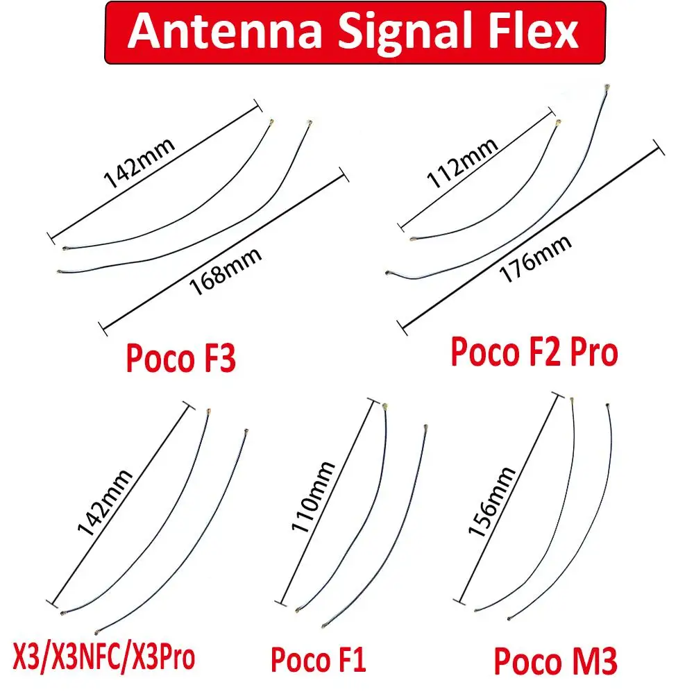 10PCS Lots NEW Antenna Signal Wifi Aerial Flex Cable Ribbon Wire Connector For Xiaomi Poco F3 F1 F2 Pro M3 X3 NFC Replacement