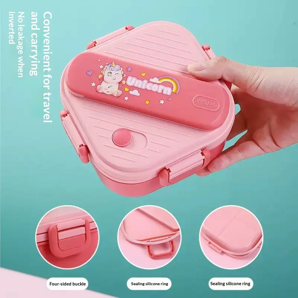 

D5 Kids Lunch Box 800ML/27oz Three Compartment Student Tableware Container Cartoon Food Storage Box for School Camping Outdoor