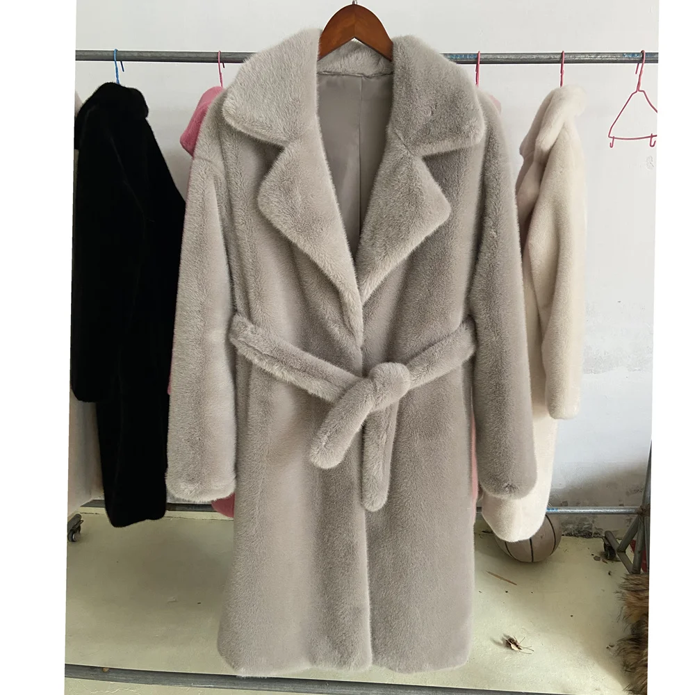 Faux Mink Fur Coat Women Especially Luxury 2023 Winter Long Fur Jackets Female Plus Size High Quality Suit Colla