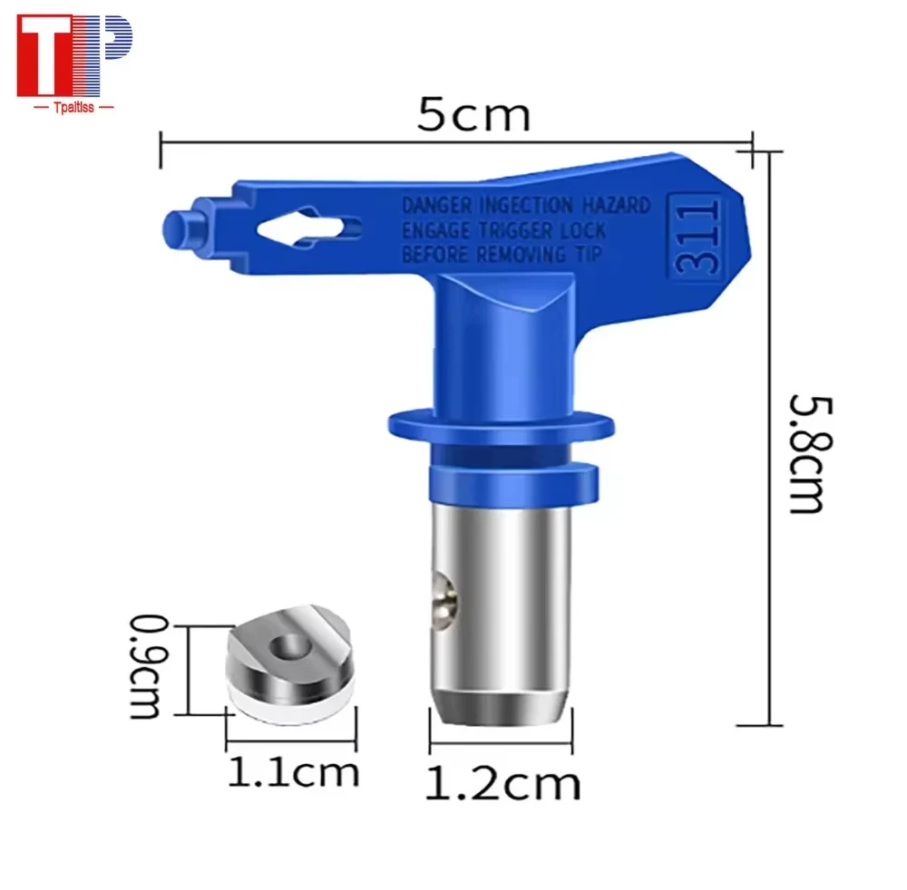 Tpaitlss คุณภาพสูงสเปรย์ปืนอุปกรณ์เสริม Blue Airless หัวฉีดหัว Reversible Airless Spray หัวฉีดหัว