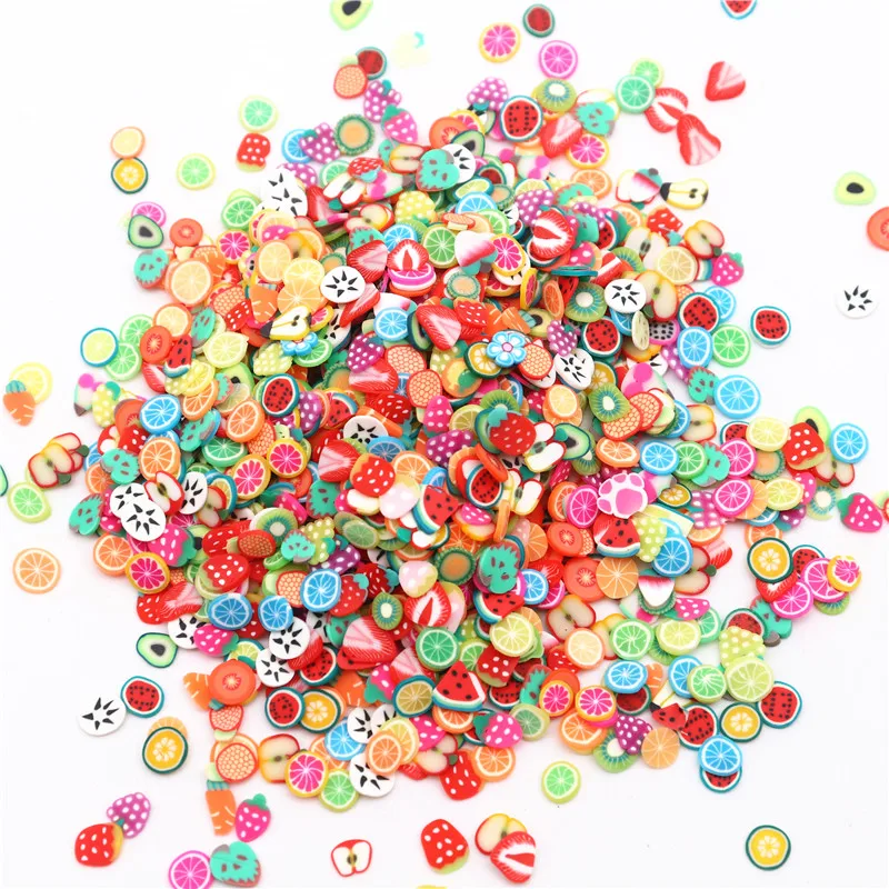 5mm Fruit Polymer Clay Slices Lemon Mix Fruit Soft Clay Slime Resin Filler for Nail Art Epoxy Mold DIY Craft Making Wholesale