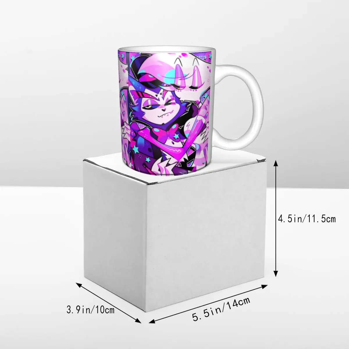 تخصيص Hazbins أنيمي الفنادق أكواب القهوة السيراميك القدح هدية الإبداعية