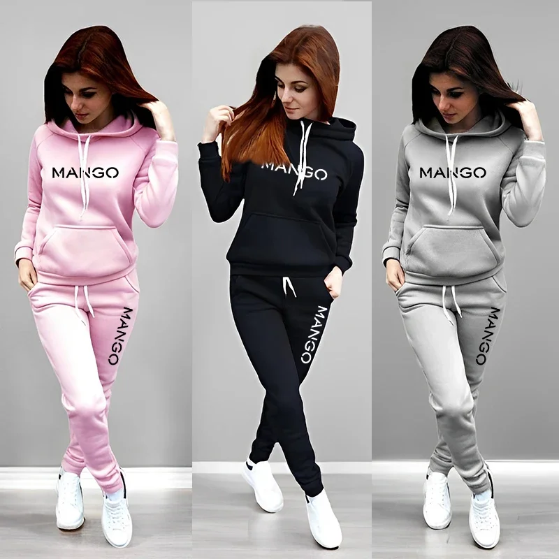 2025 herbst Winter Heißer Verkauf Frau Jogger Anzug Hoodies Jogginghose Hause Im Freien Komfort Warme Mit Kapuze Outfit Weibliche Casual Trainingsanzug