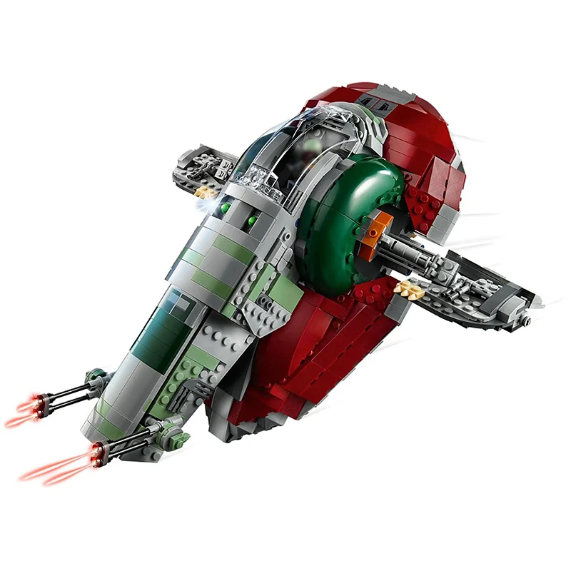 Movie Star Space Wars MOC 75243 Slave I The Bounty Hunter Ship Spaceship Model 1007PCS Building Blocks Brick Puzzle Toys Gift