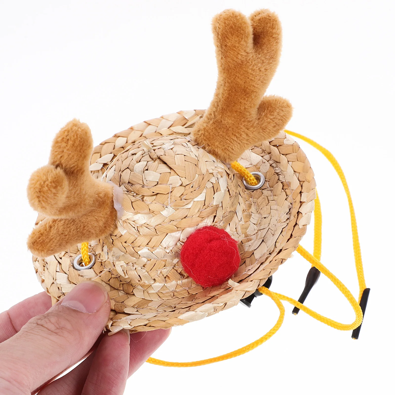 

Cartoon Hamster Christmas Cap Elk Style Mini Hat for Reptile Lizard Parrot Rabbit Small Pet Holiday Accessory Decor Gift