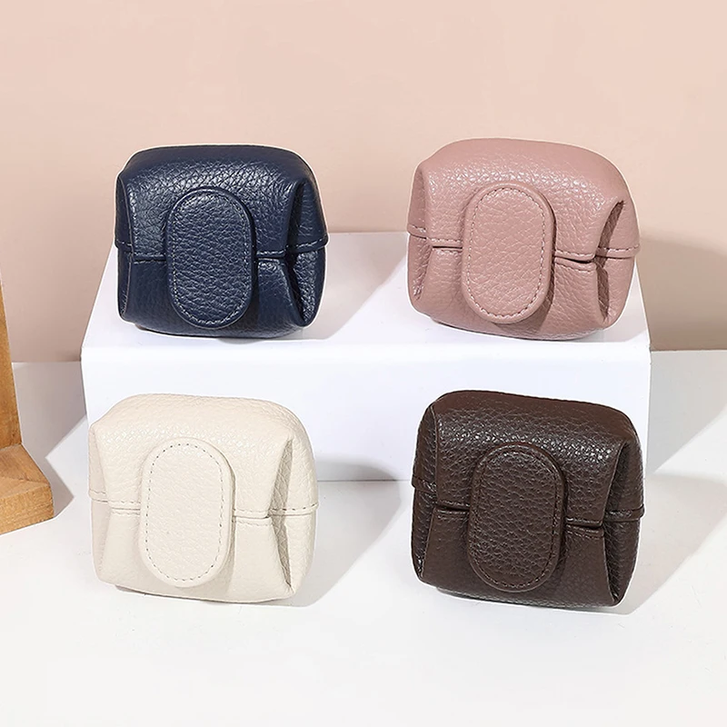 الصلبة اللون البسيطة عملة تخزين محفظة جلدية تغيير المحفظة للنساء مشبك مفتاح سماعة حقيبة التخزين للتسوق الصادرة #2