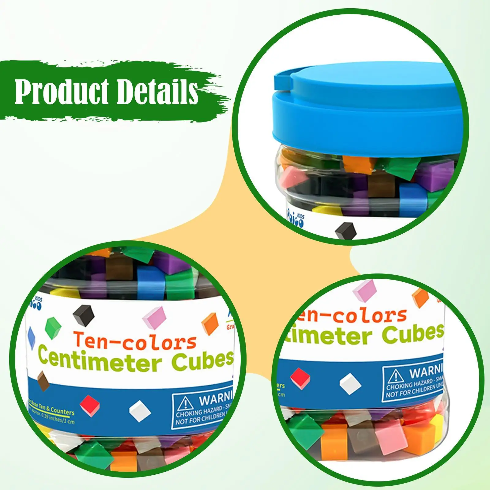 300x centimeterblokjes Telblokjes voor voorschoolse activiteiten Elementair