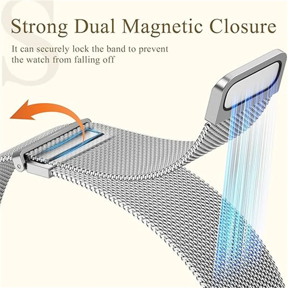 Metal Bands for Redmi Watch 3 Lite/Active Band, Double Layer Magnetic Strap