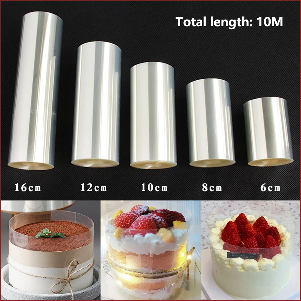 Kitchen Bakeware Acetate Film for Cake Decor Transparent Cake Surround Film Mousse Cake Sheets Surrounding Edge DIY Cake Collar