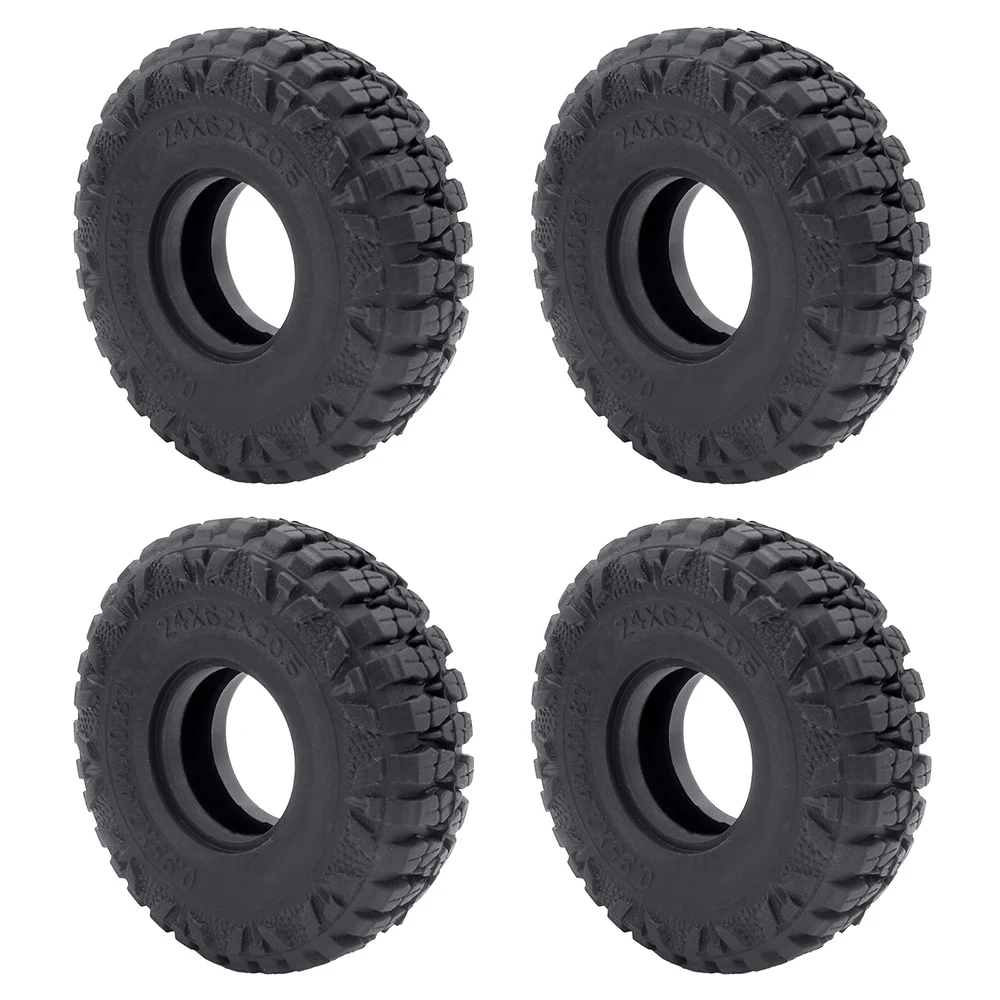 YEAHRUN 4 Stück 1,0 Zoll weiche Gummi-Radreifen 50/54/58/62/64/65 mm für TRX-4M 1/18 Axial SCX24 1/24 RC Crawler Car Upgrade-Teile
