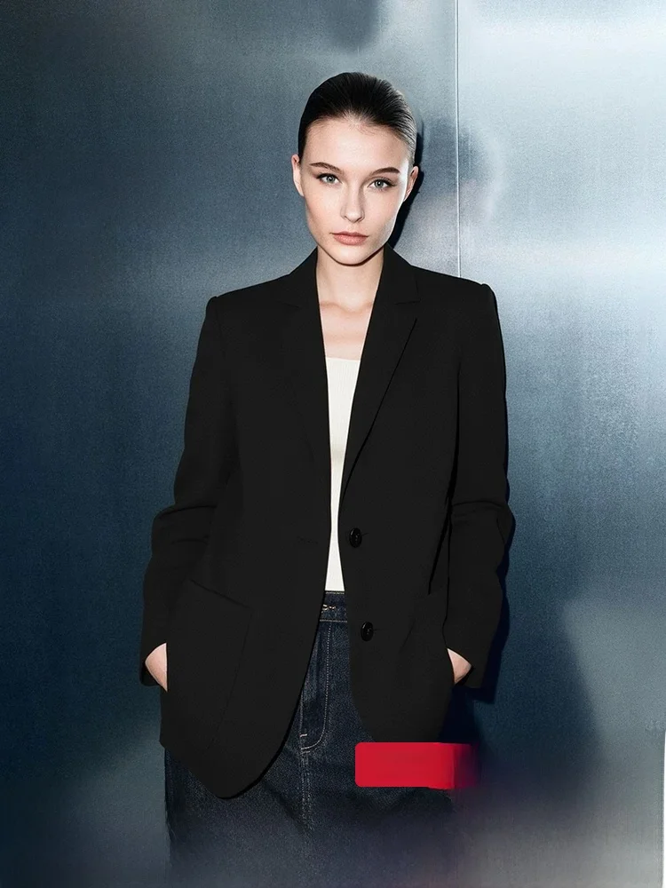 Spring New Style Women's Wide Shoulder Suit Jacket Cool Sensation UV Protection Turn-down Collar Formal Wear Casual Commute