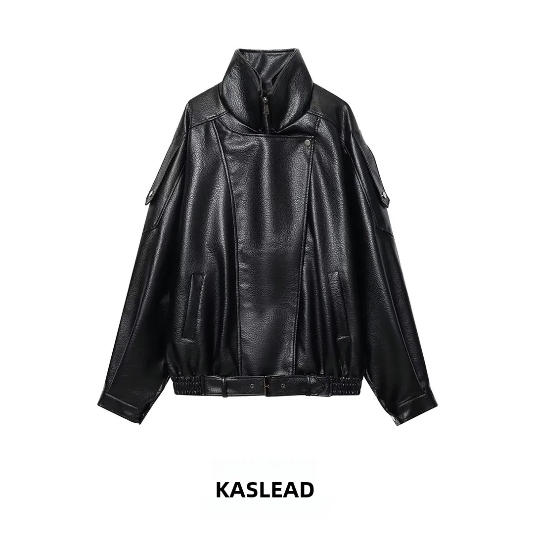 KASLEAD جديد Faionable حصيرة المرأة Jaet معطف مزدوج طوق حزام الشارع Sle طويل Sve ألياف البوليستر المرأة Ou...